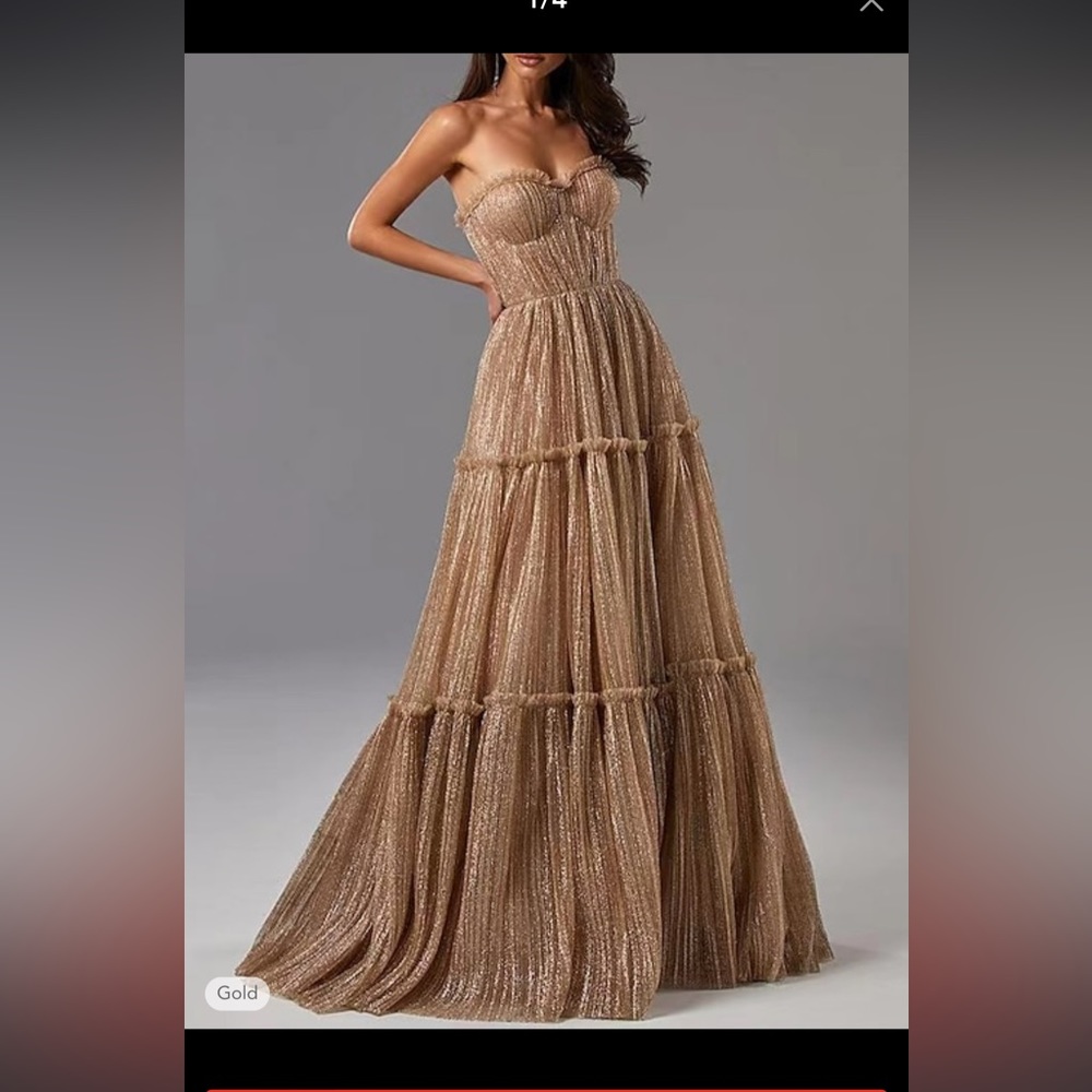 A-Line Evening Gown Glittering Dress in BLACK